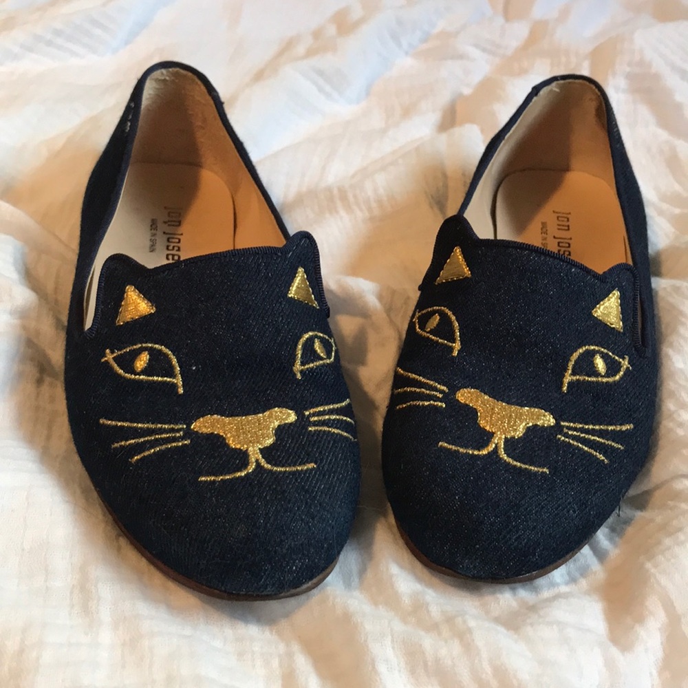 - Jon Josef Denim and Gold Embroidered Cat L…